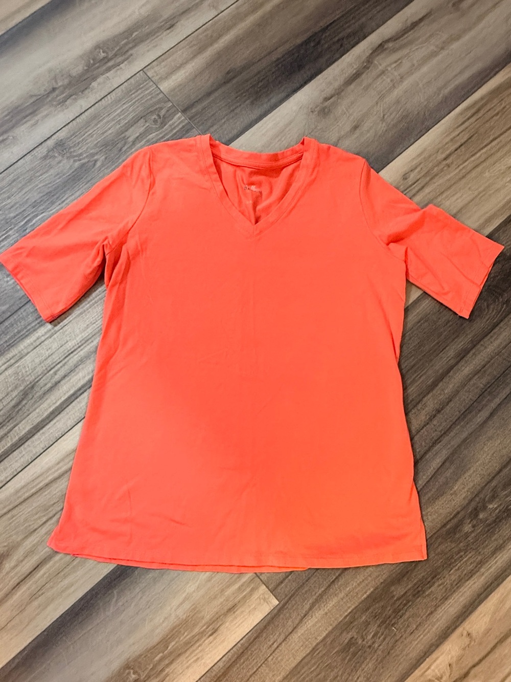 Belle Beach by Kim Gravel Bahama Breeze V-Neck Top S Coral Egyptian Cotton/modal